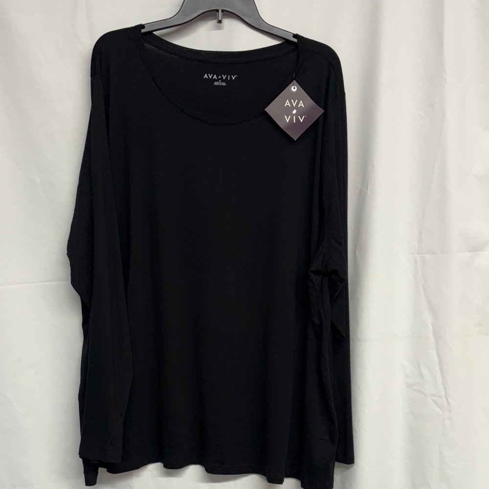 Ava & Viv Women's Elegant Black Blouse size 4X
